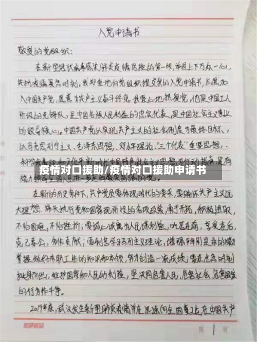疫情对口援助/疫情对口援助申请书