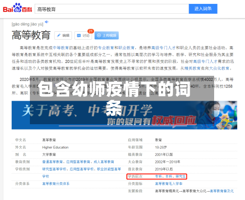 包含幼师疫情下的词条