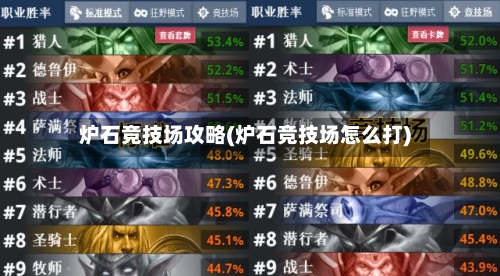 炉石竞技场攻略(炉石竞技场怎么打)