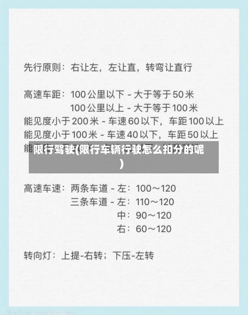 限行驾驶(限行车辆行驶怎么扣分的呢)-第3张图片