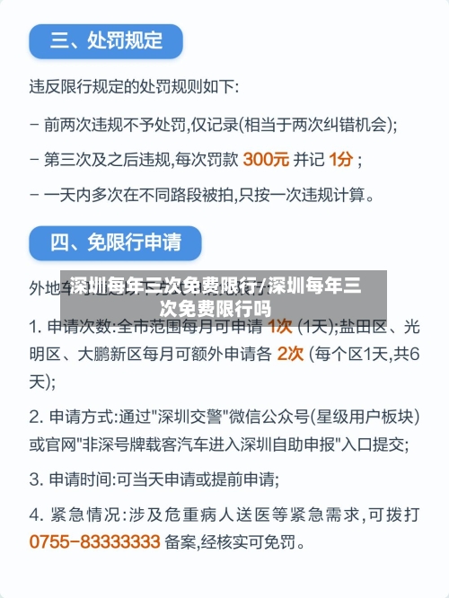 深圳每年三次免费限行/深圳每年三次免费限行吗-第2张图片