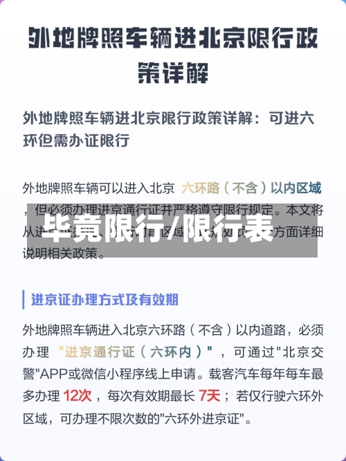 毕竟限行/限行表-第2张图片