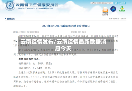云南疫情发布/云南疫情最新数据消息今天