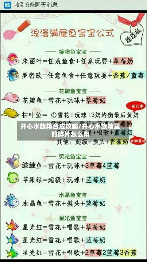 开心水族箱合成攻略/开心水族箱里的碎片怎么用